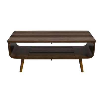 Brown Walnut Coffee Table with Sturdy Frame and Modern Design