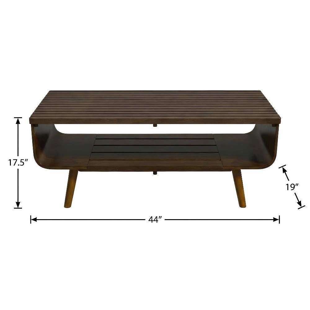 Brown Walnut Coffee Table with Sturdy Frame and Modern Design