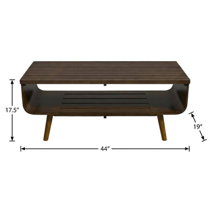 Brown Walnut Coffee Table with Sturdy Frame and Modern Design