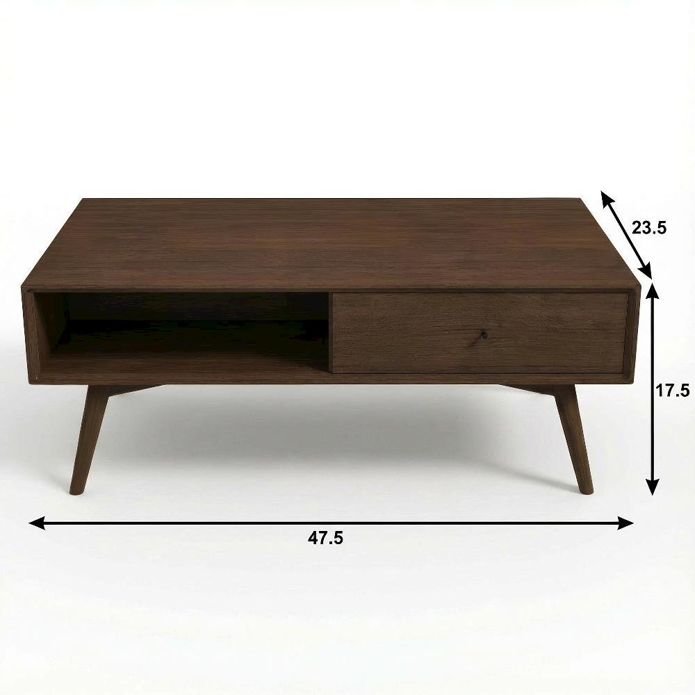 Walnut Coffee Table with Sturdy Frame and Elegant Design for Living Room