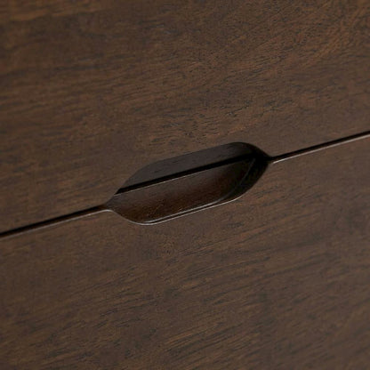 Brown Nightstand with 2 Drawers and Smooth Surface Finish