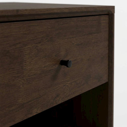 Brown Mid Century Modern Nightstand with Wooden Finish Andelegant Design