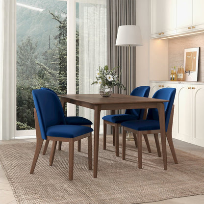 Kaitlyn  Navy Blue Velvet Dining Chair (Set Of 2)