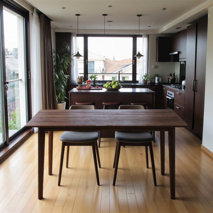 Solid Wood Dining Table in Brown, Elegant Dining Room Table for Kitchen