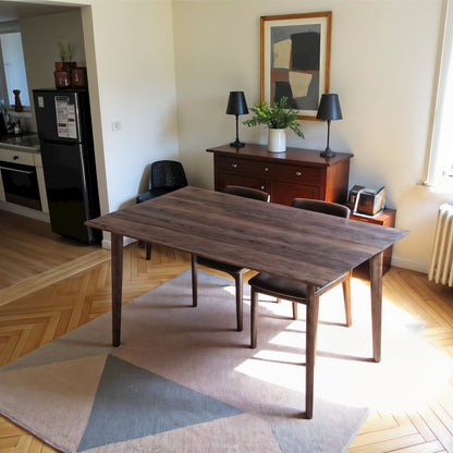 Solid Wood Dining Table in Brown, Elegant Dining Room Table for Kitchen