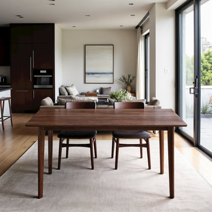 Solid Wood Dining Table in Brown, Elegant Dining Room Table for Kitchen
