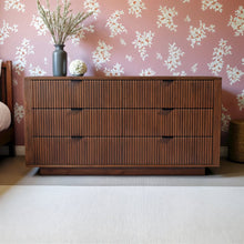 Solid Wood 6 Drawer Dresser for Bedroom with Walnut Finish, Brown Color