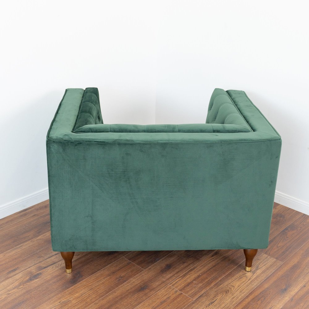 Evelyn Dark Green Velvet Lounge Chair