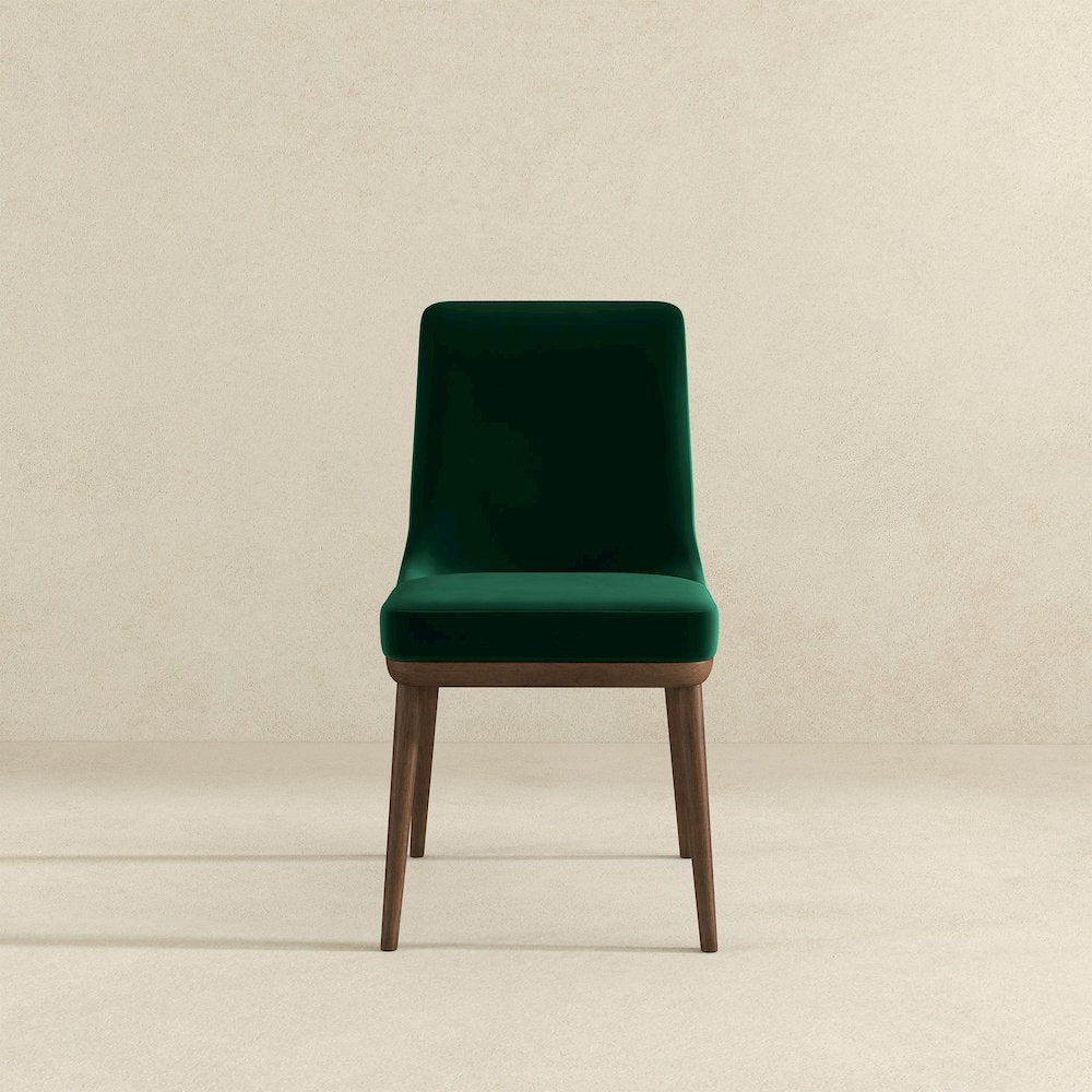 Kate Green Velvet Solid Wood Dining Chair (Set Of 2)