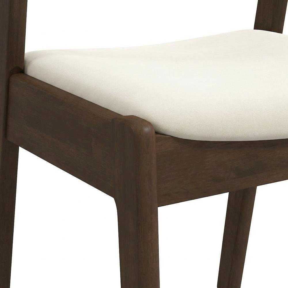 Velvet-Upholstered Solid Wood Dining Chairs, Blue, Dark Yellow, Cream, Set of 2