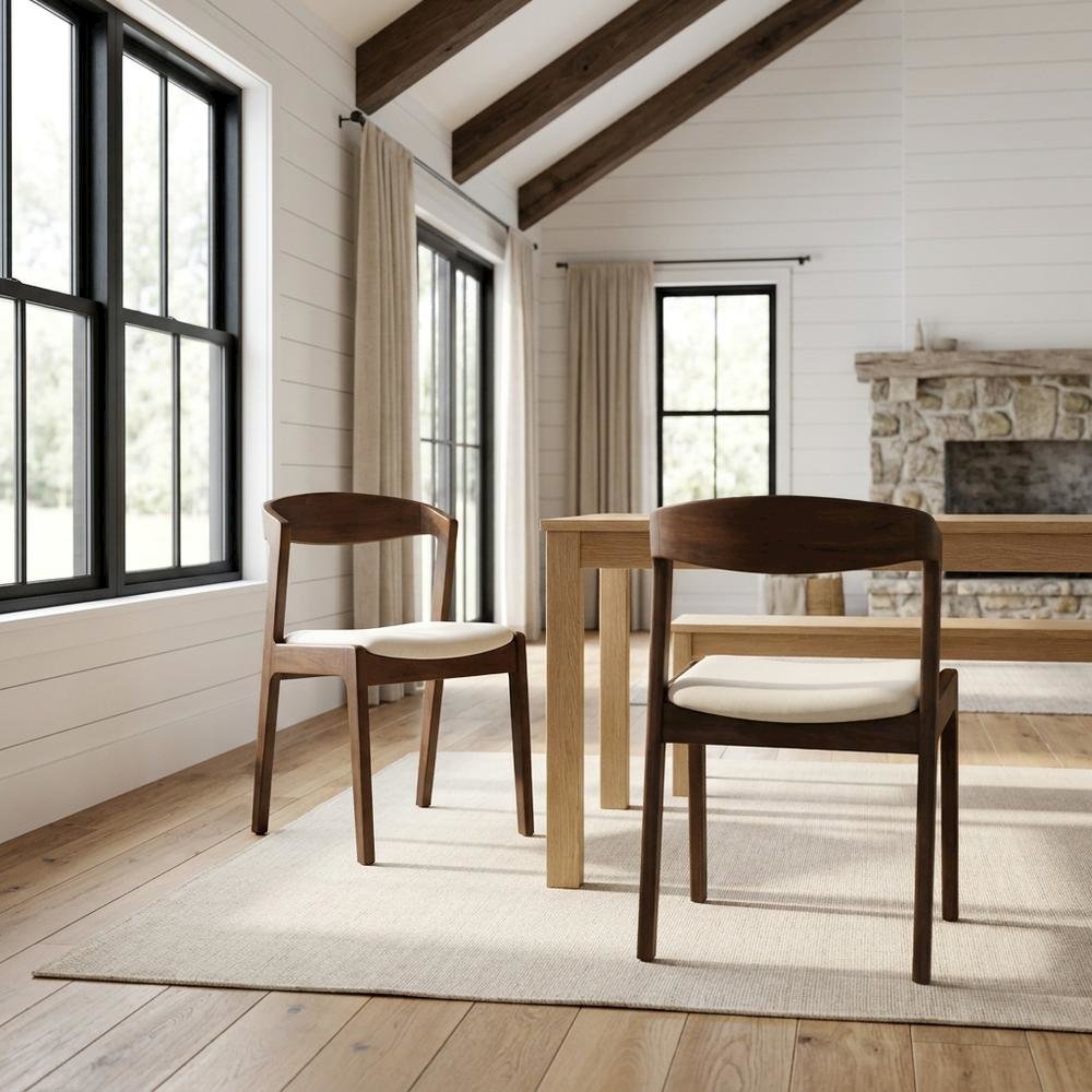 Velvet-Upholstered Solid Wood Dining Chairs, Blue, Dark Yellow, Cream, Set of 2