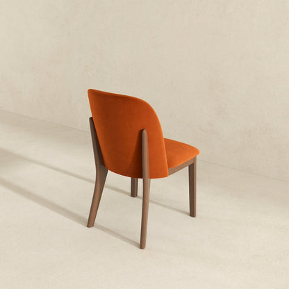 Kaitlyn  Burnt Orange Velvet Dining Chair (Set Of 2)
