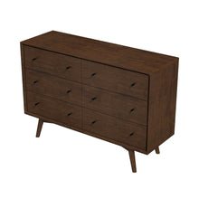 Solid Wood 6-Drawer Dresser for Bedroom, Real Wood Construction, Brown