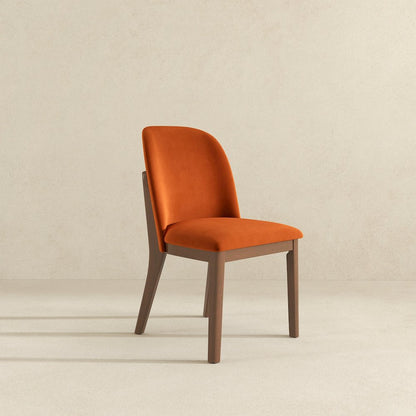 Kaitlyn  Burnt Orange Velvet Dining Chair (Set Of 2)