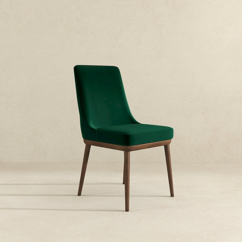 Kate Green Velvet Solid Wood Dining Chair (Set Of 2)