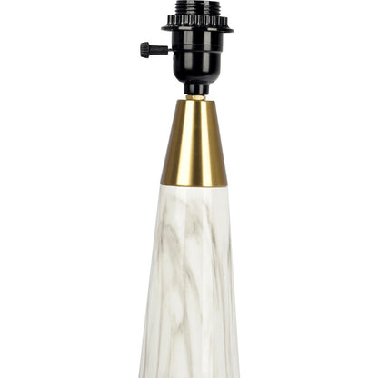 Enclave Hydro Black Table Lamp with On/Off Switch Faux Marble Base Fabric Shade