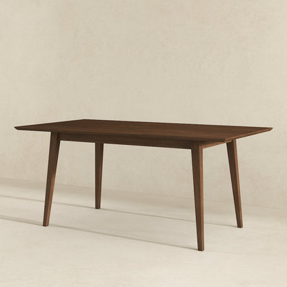 Levi Modern Style Solid Wood Rectangular Walnut Top Dining Table 63"
