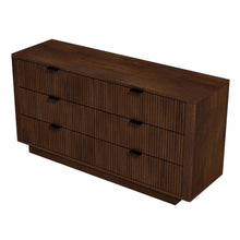 Solid Wood 6 Drawer Dresser for Bedroom with Walnut Finish, Brown Color