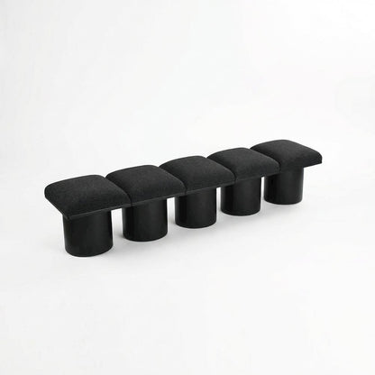 Pavilion Black Boucle Fabric Bench