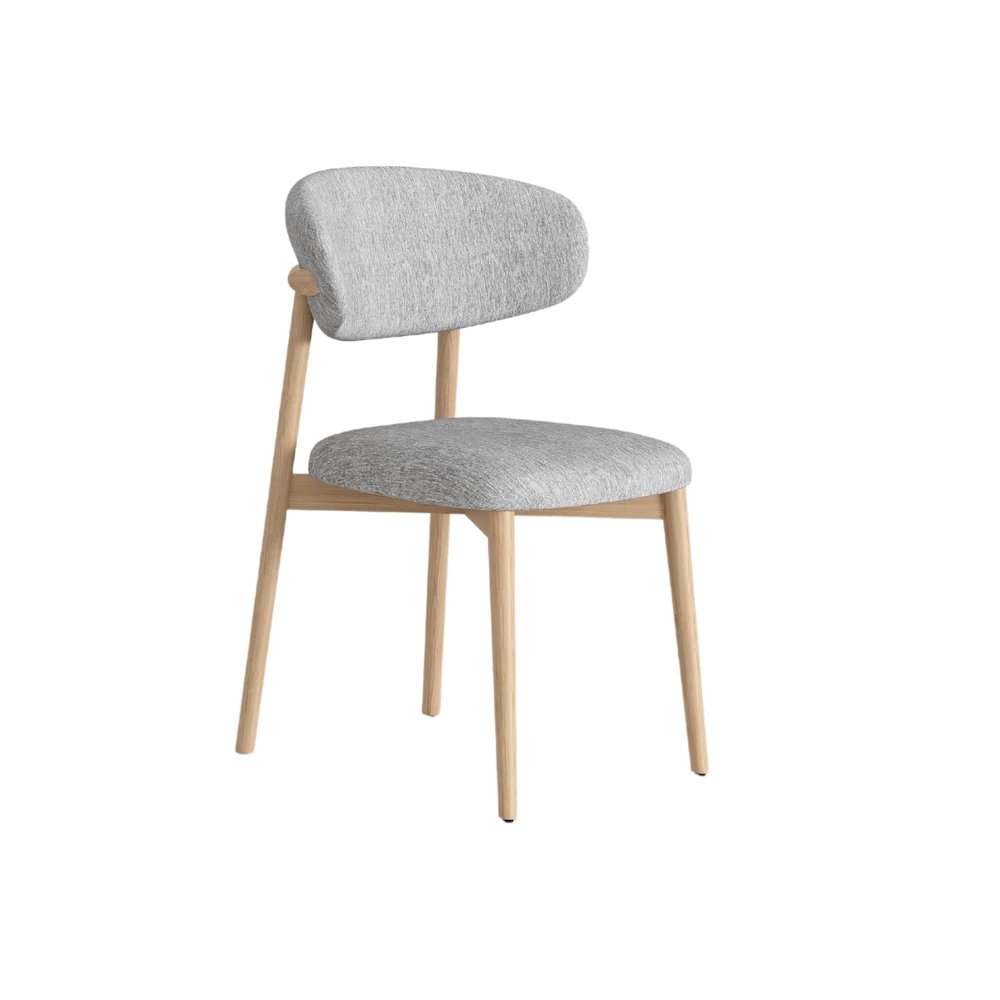Andrea Set Of 2 Dining Chair In Beige Linen Fabric
