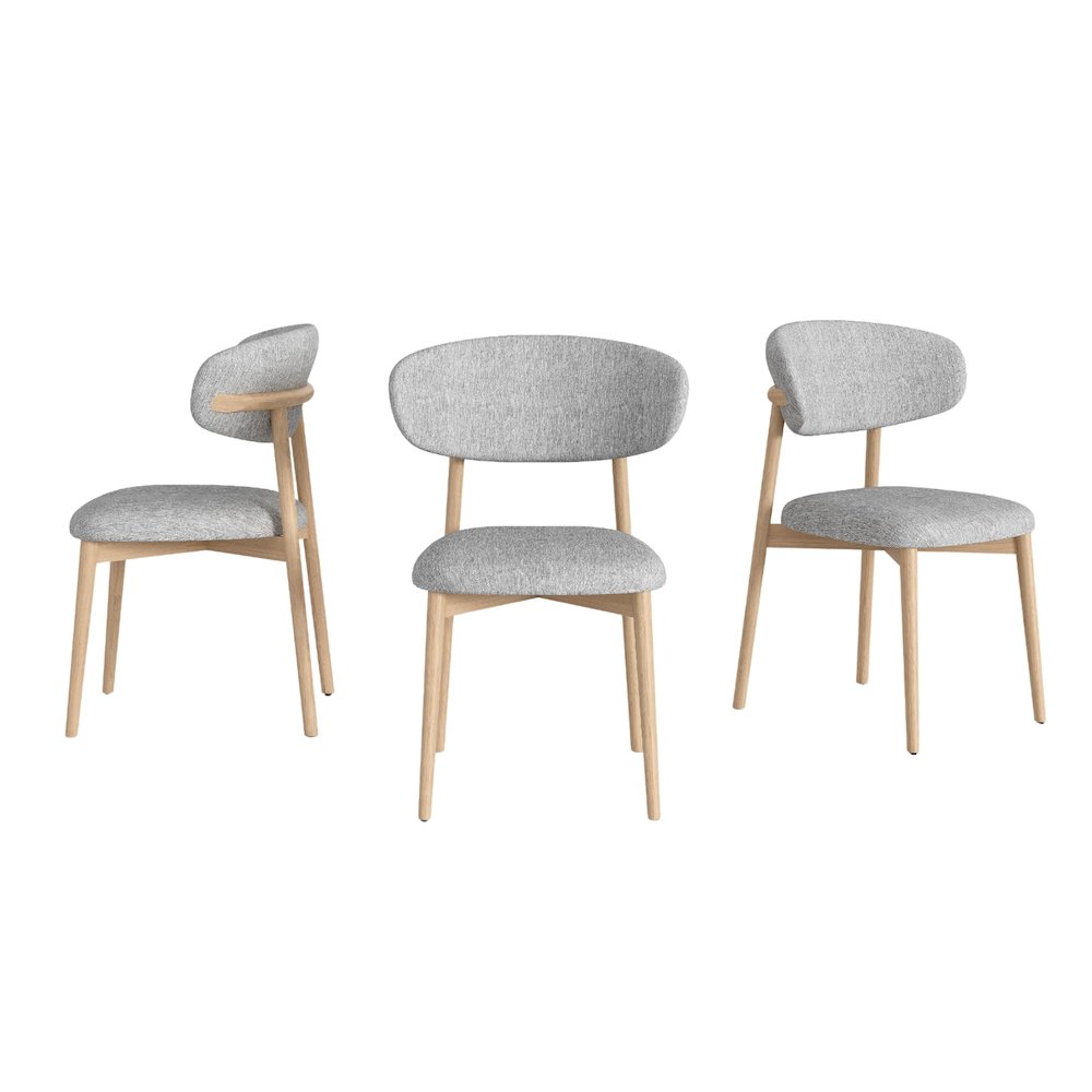 Andrea Set Of 2 Dining Chair In Beige Linen Fabric