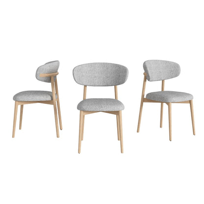 Andrea Set Of 2 Dining Chair In Beige Linen Fabric