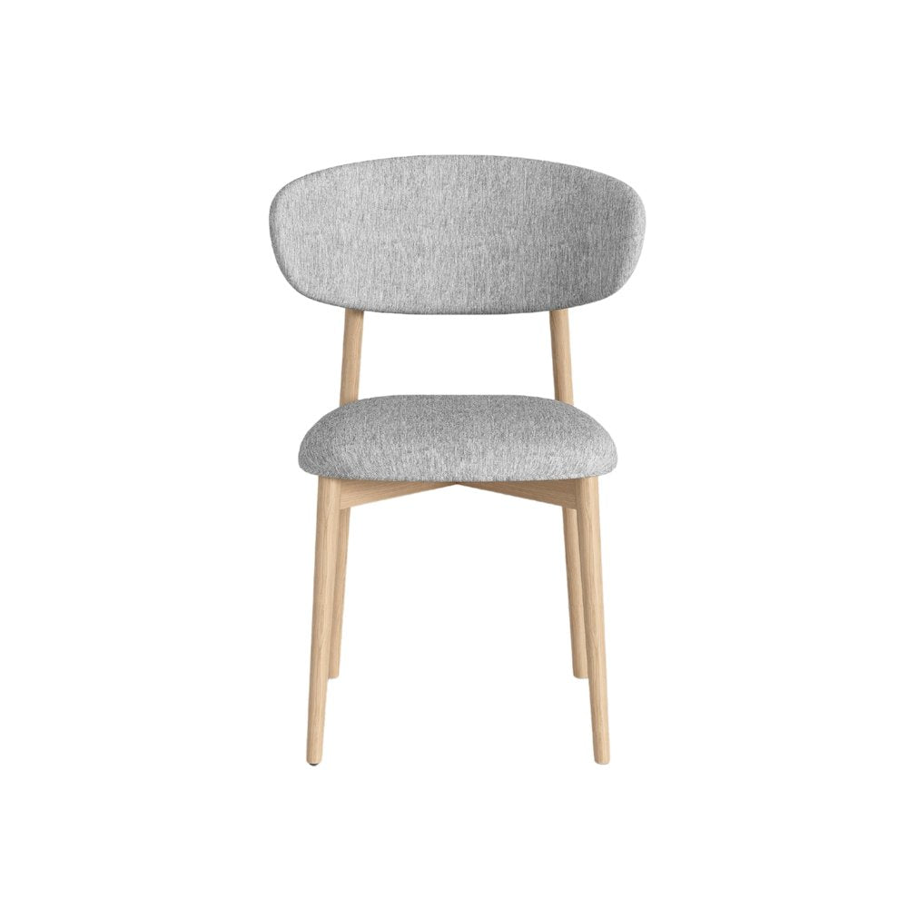 Andrea Set Of 2 Dining Chair In Beige Linen Fabric