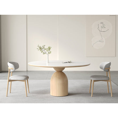 Andrea Set Of 2 Dining Chair In Beige Linen Fabric
