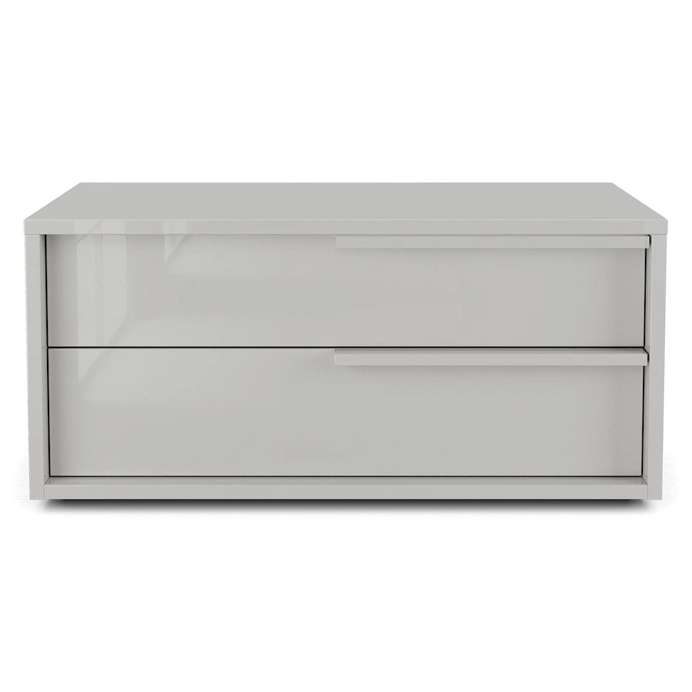 Alessio Set 2 nightstand in taupe high gloss