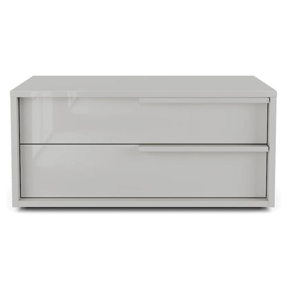 Alessio Set 2 nightstand in taupe high gloss