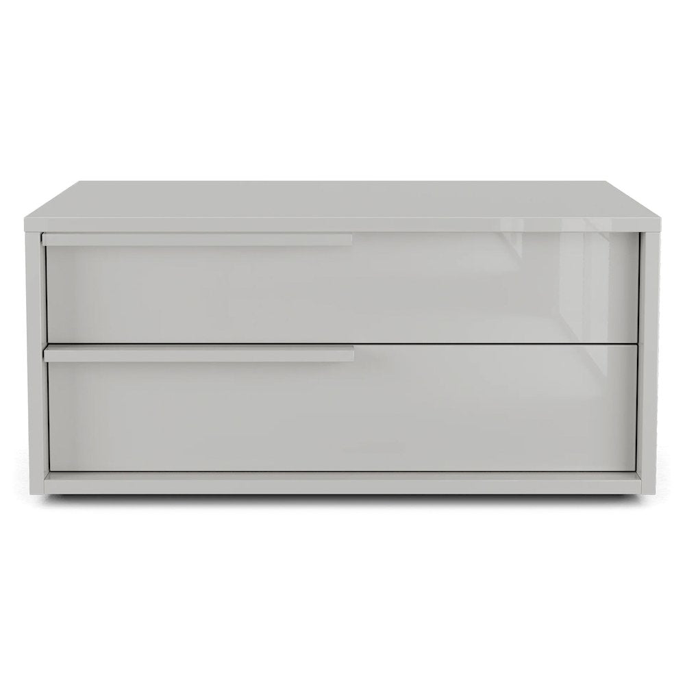 Alessio Set 2 nightstand in taupe high gloss