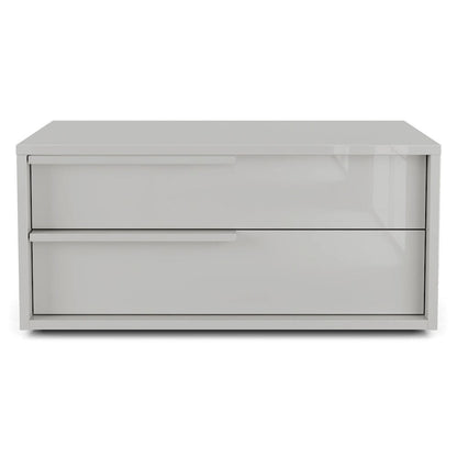 Alessio Set 2 nightstand in taupe high gloss