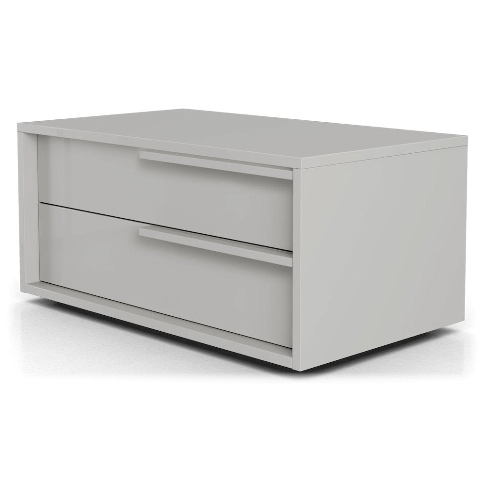 Alessio Set 2 nightstand in taupe high gloss