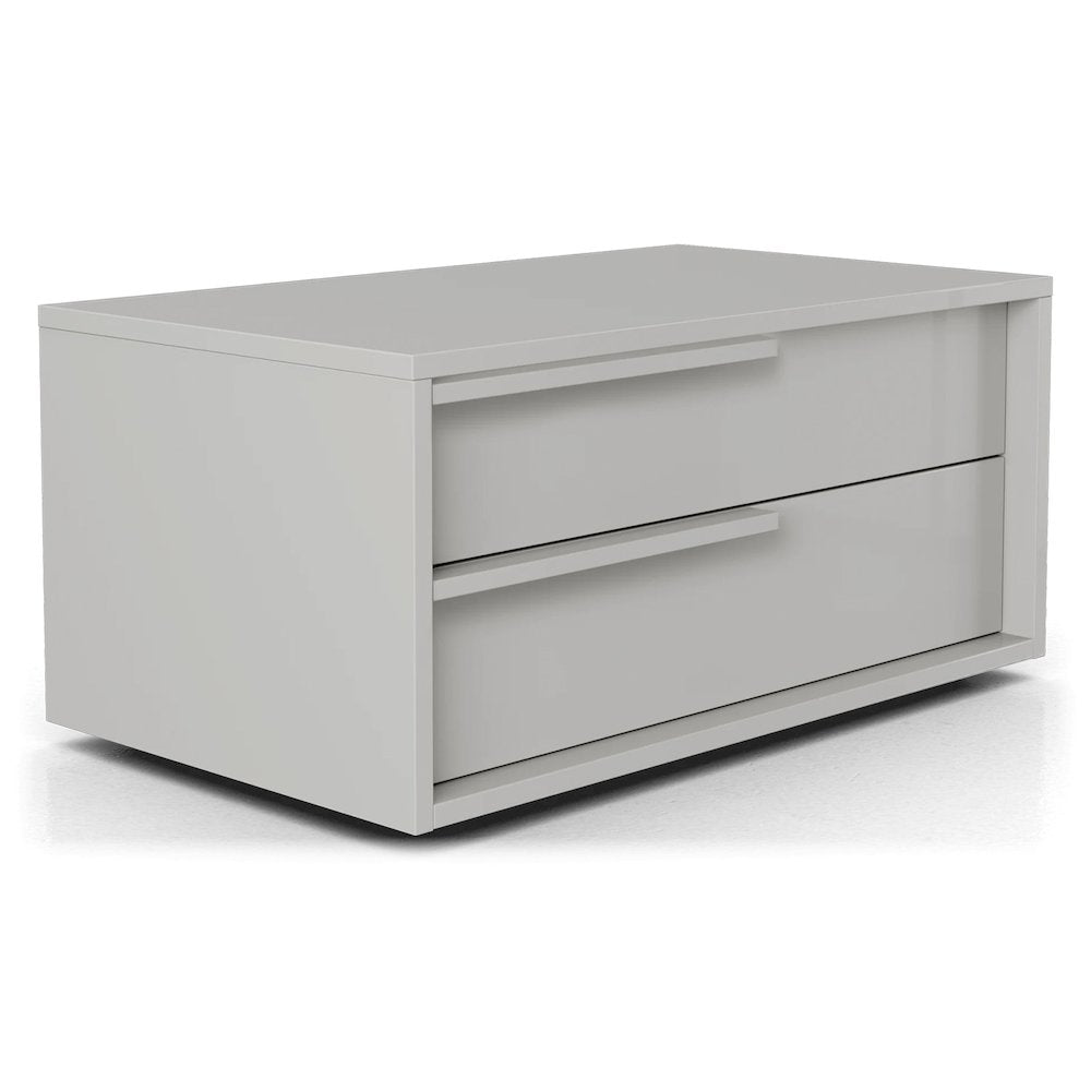 Alessio Set 2 nightstand in taupe high gloss