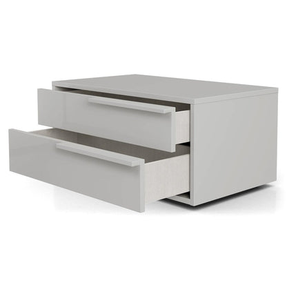 Alessio Set 2 nightstand in taupe high gloss