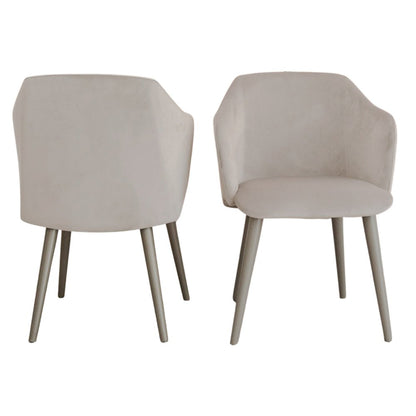 Monroe Set Of 2 Dining Chair In Gray Velvet Fabric