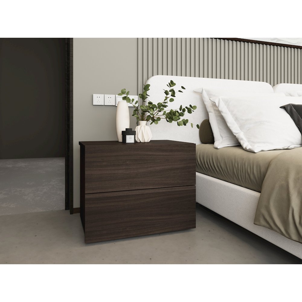 Ayla Nightstand In Dark Oak Melamine