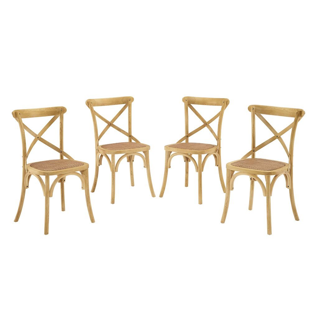 Wooden Dining Side Chairs for Dining Room, Natural, Set of 4