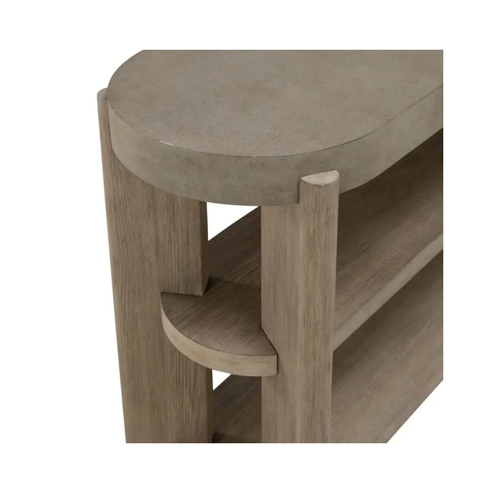 Affinity Sofa Table for Living Room - Dusty Taupe Faux Concrete Tops