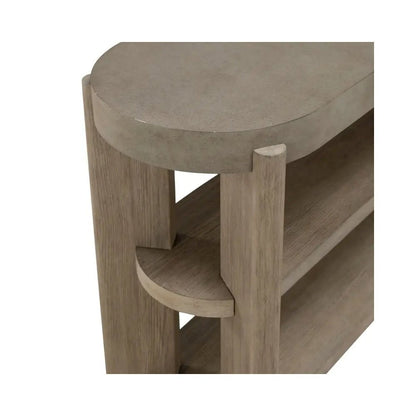 Affinity Sofa Table for Living Room - Dusty Taupe Faux Concrete Tops
