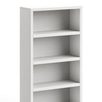 Nora 82 inch High Pier Bookcase, Jasmine White and Barnwood Finish