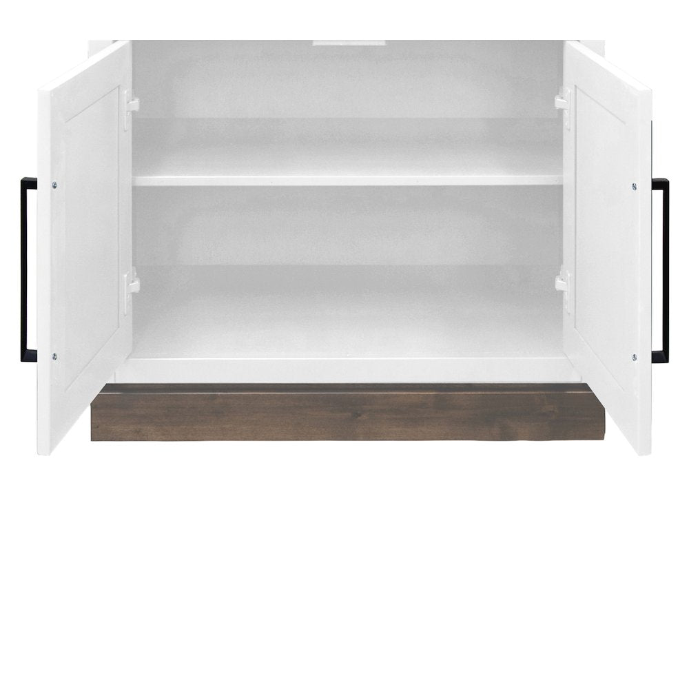 Nora 82 inch High Pier Bookcase, Jasmine White and Barnwood Finish