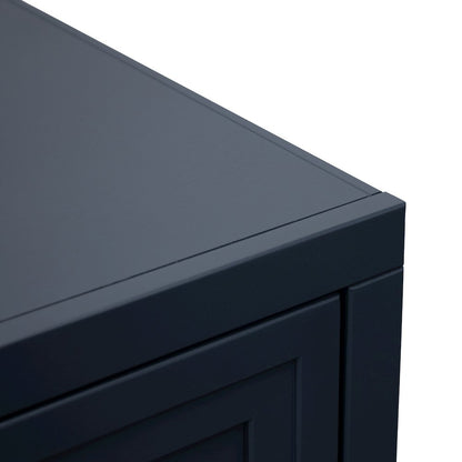 Nora 64in Fireplace TV Stand, for TVs up to 85in, Blue Denim and Whiskey Finish