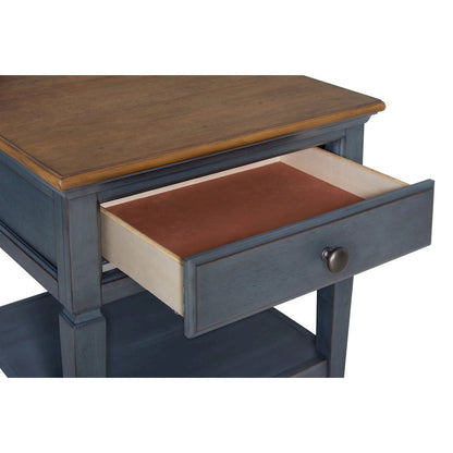 Americana 24 inch End Table, No Assembly Required, Corduroy Blue Finish