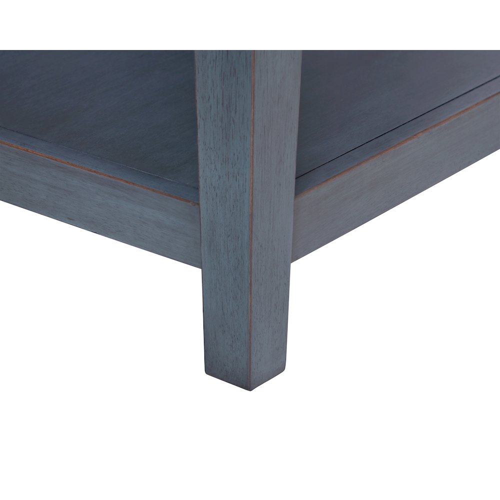 Americana 24 inch End Table, No Assembly Required, Corduroy Blue Finish