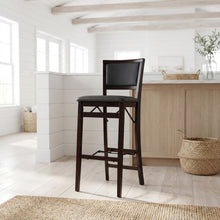 Merlot Bar Stool with Foldable Backrest and Cushioned Seat for Kitchen