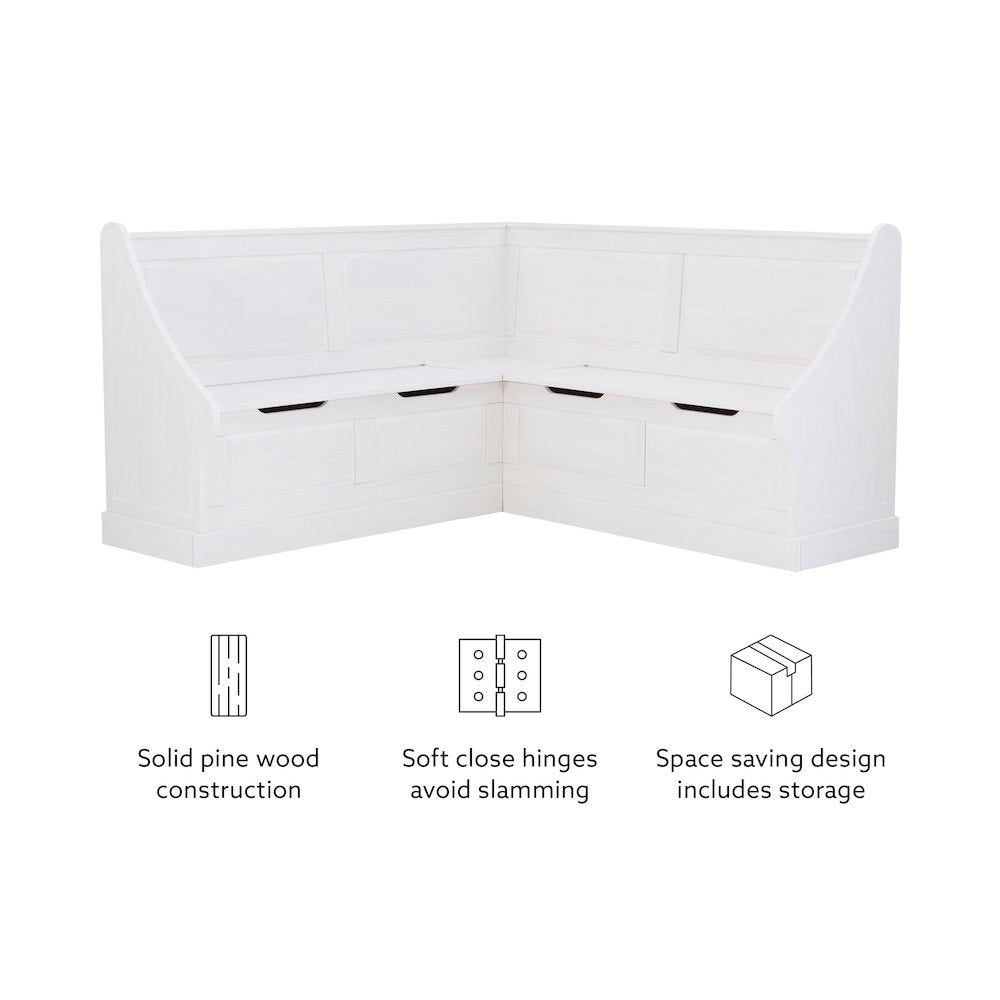 Tobin Corner Breakfast Nook, White