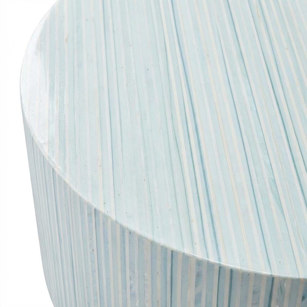 Blue wood coffee table with smooth surface and contemporary design