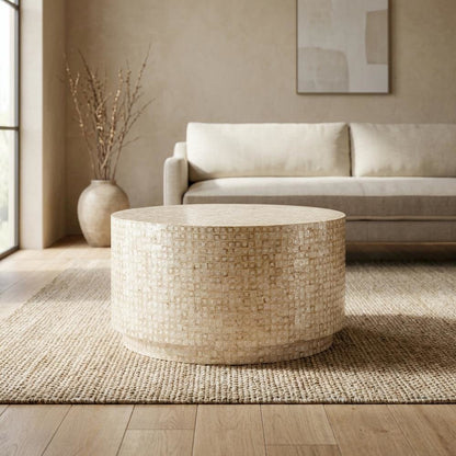 Gold and Ivory Coffee Table with Modern Design and Durable Construction