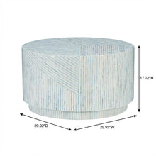 Blue wood coffee table with smooth surface and contemporary design